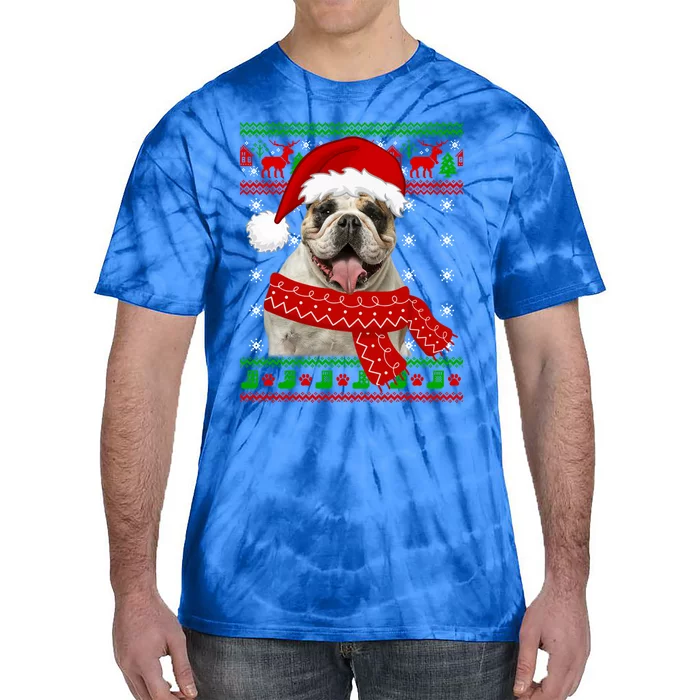 English Bulldog Dog Ugly Sweater Christmas Puppy Dog Lover Cool Gift Tie-Dye T-Shirt