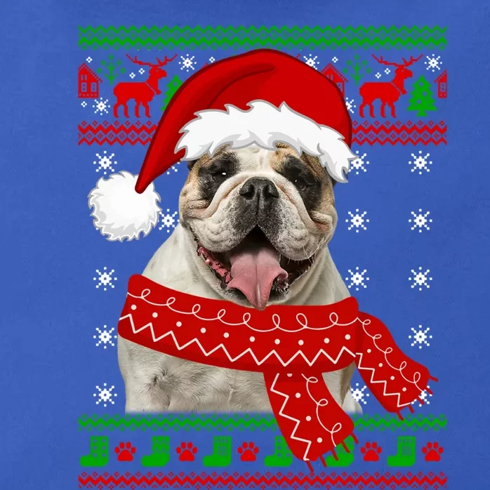 English Bulldog Dog Ugly Sweater Christmas Puppy Dog Lover Cool Gift Zip Tote Bag