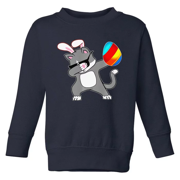 Easter Bunny Dabbing Kitty Cat Egg Ears Animal Gift Toddler Sweatshirt