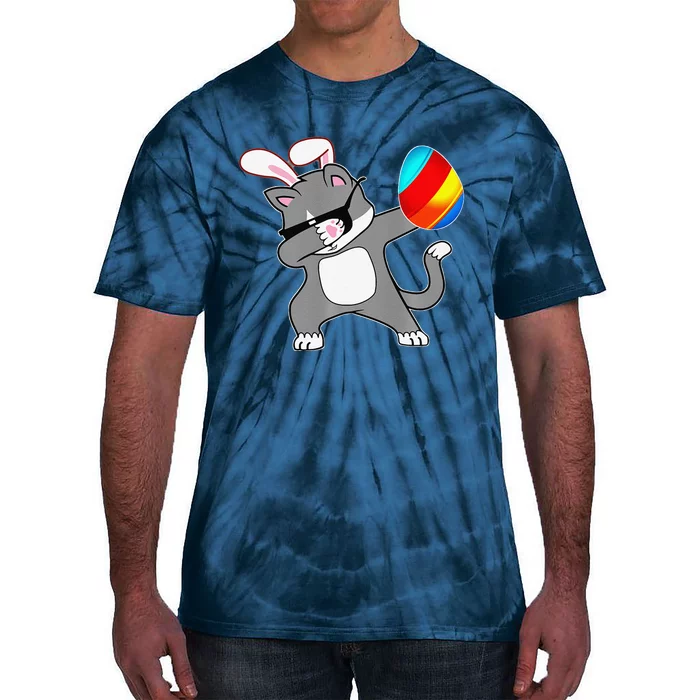 Easter Bunny Dabbing Kitty Cat Egg Ears Animal Gift Tie-Dye T-Shirt