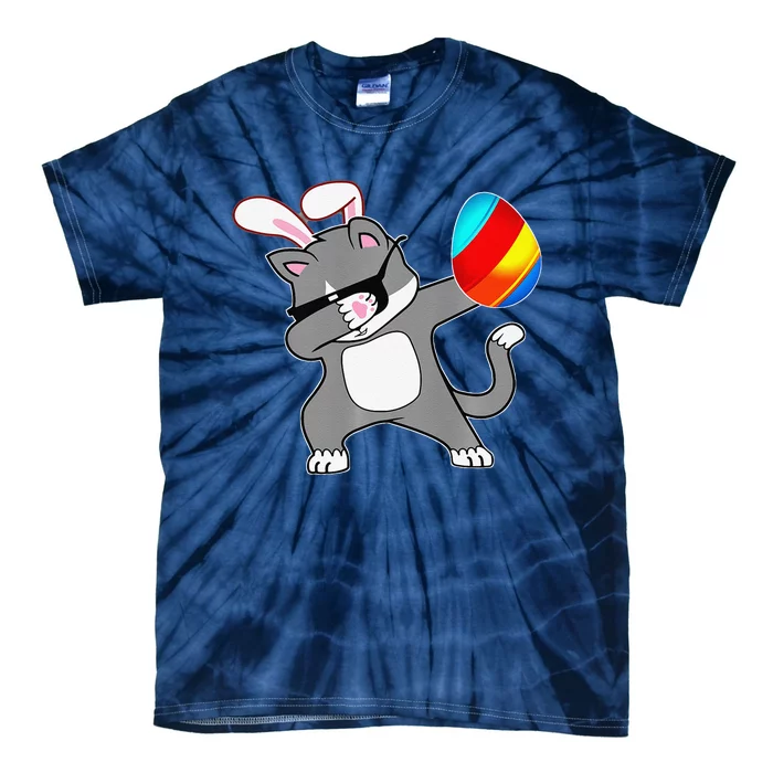 Easter Bunny Dabbing Kitty Cat Egg Ears Animal Gift Tie-Dye T-Shirt