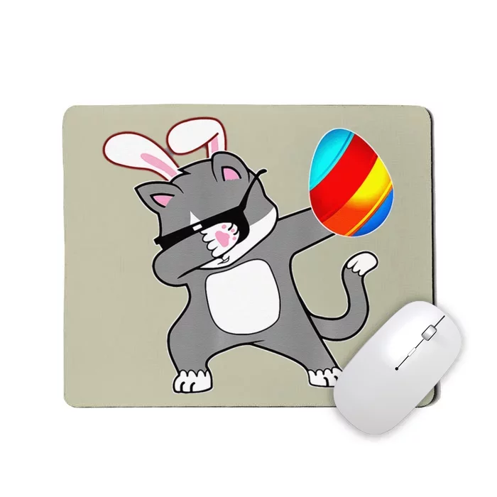 Easter Bunny Dabbing Kitty Cat Egg Ears Animal Gift Mousepad