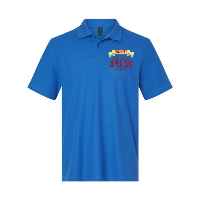 Engineer By Day Super Dad By Night Gift Softstyle Adult Sport Polo