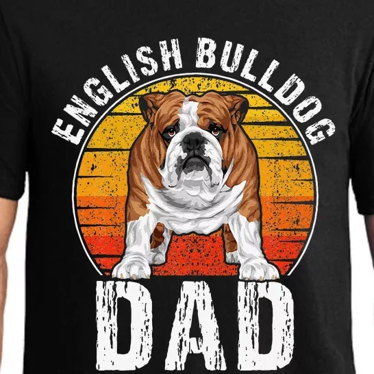 English Bulldog Dad Puppy Owner Retro Dogs Lovers Pajama Set