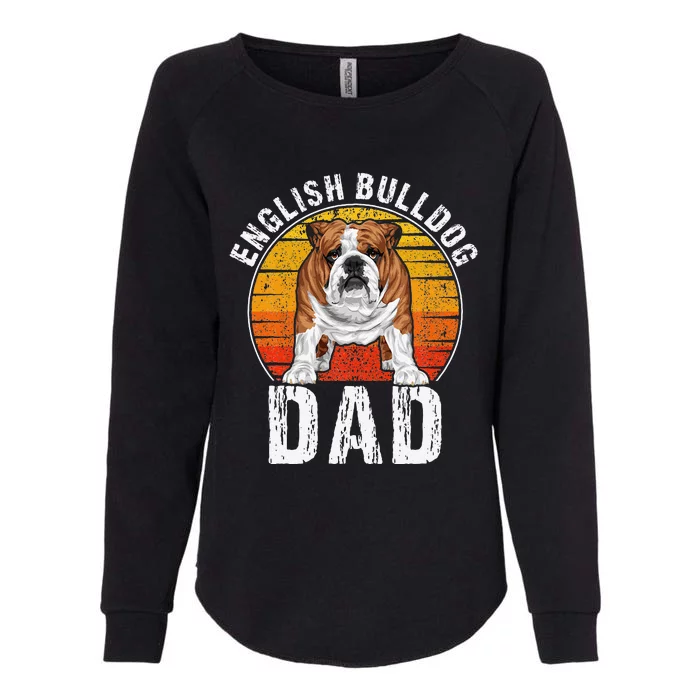 English Bulldog Dad Puppy Owner Retro Dogs Lovers Womens California Wash Sweatshirt