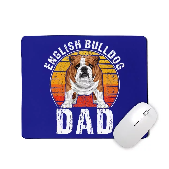 English Bulldog Dad Puppy Owner Retro Dogs Lovers Mousepad