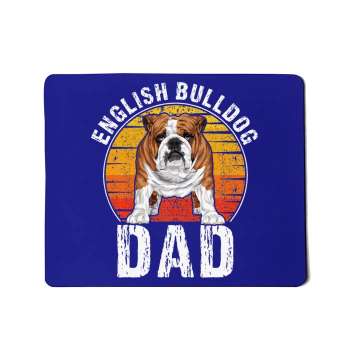 English Bulldog Dad Puppy Owner Retro Dogs Lovers Mousepad