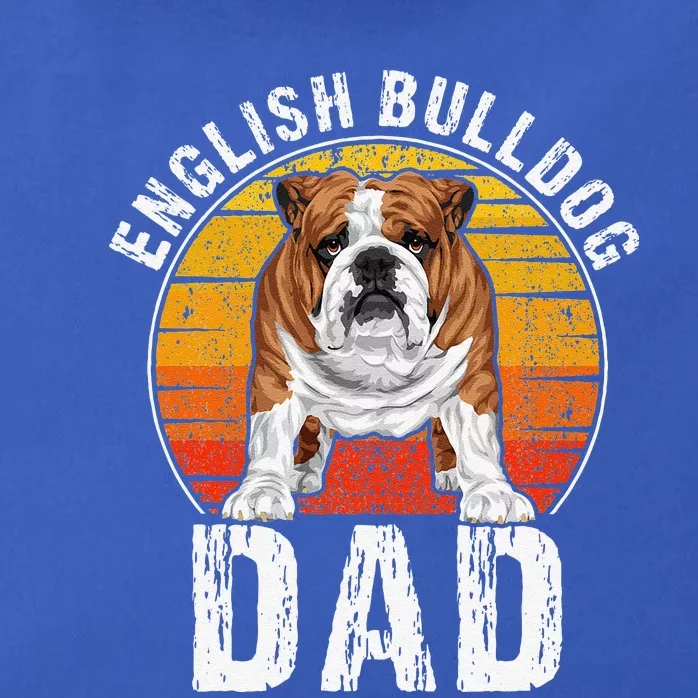 English Bulldog Dad Puppy Owner Retro Dogs Lovers Zip Tote Bag