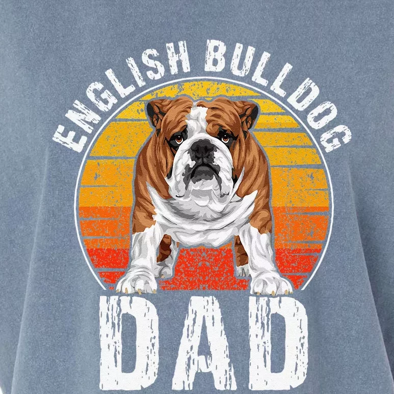 English Bulldog Dad Puppy Owner Retro Dogs Lovers Garment-Dyed Women's Muscle Tee