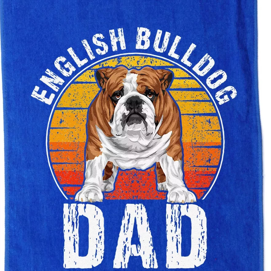 English Bulldog Dad Puppy Owner Retro Dogs Lovers Platinum Collection Golf Towel