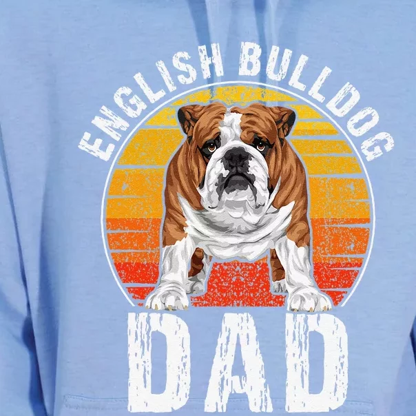 English Bulldog Dad Puppy Owner Retro Dogs Lovers Unisex Surf Hoodie