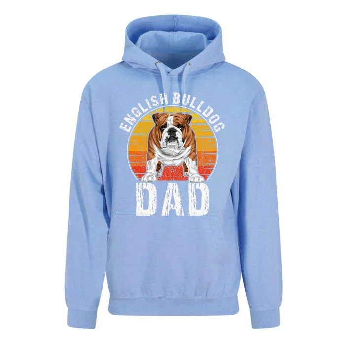 English Bulldog Dad Puppy Owner Retro Dogs Lovers Unisex Surf Hoodie