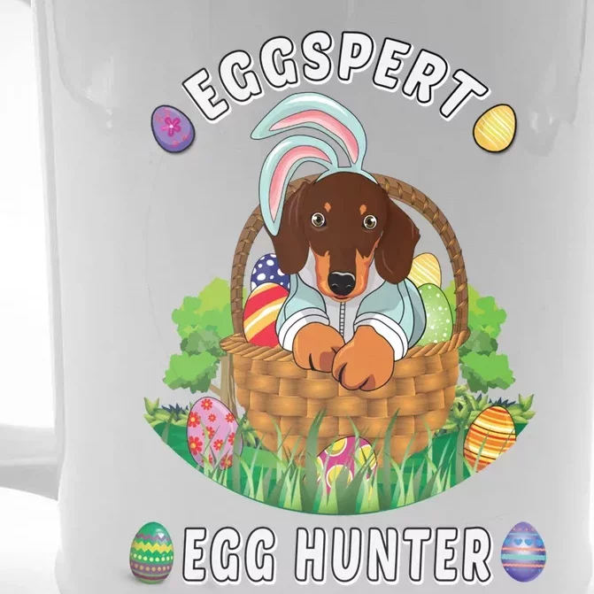 Easter Bunny Dachshund Lover Eggspert Egg Hunter Great Gift Front & Back Beer Stein