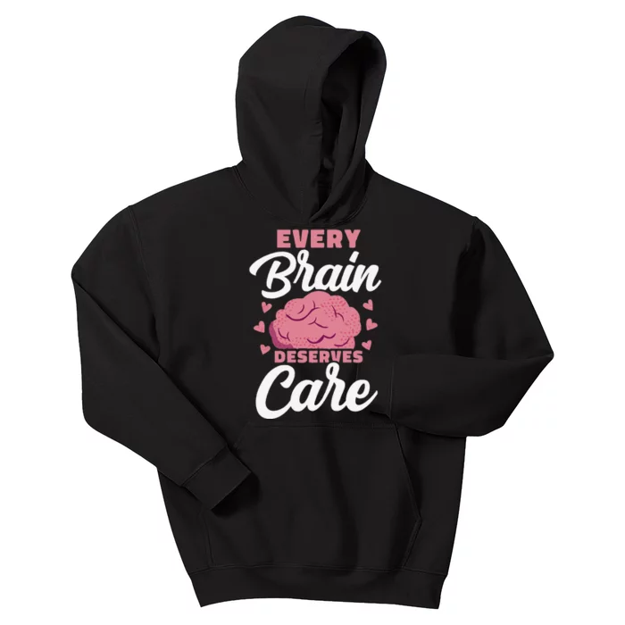 Every Brain Deserves Care Mental Health Awareness Kids Hoodie