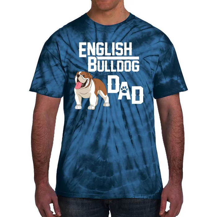 English Bulldog Dad Gift Fathers Day Tie-Dye T-Shirt