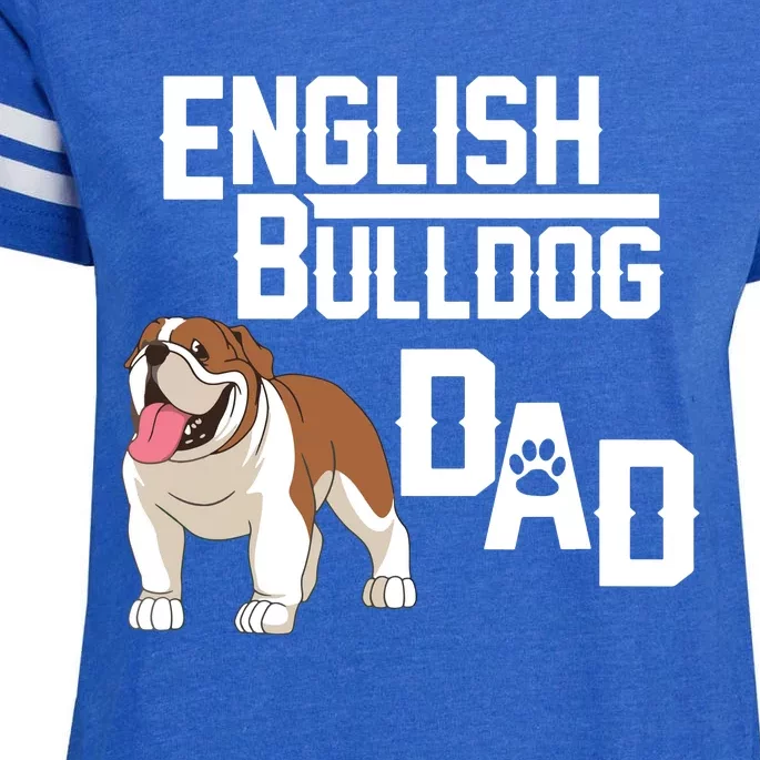 English Bulldog Dad Gift Fathers Day Enza Ladies Jersey Football T-Shirt