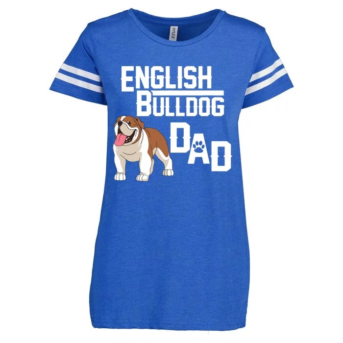 English Bulldog Dad Gift Fathers Day Enza Ladies Jersey Football T-Shirt