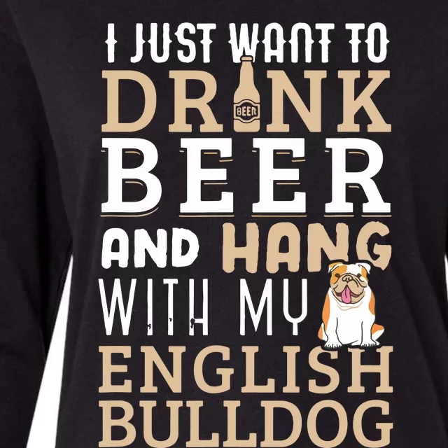 English Bulldog Dad T Funny British Dog Lover Beer Womens Cotton Relaxed Long Sleeve T-Shirt