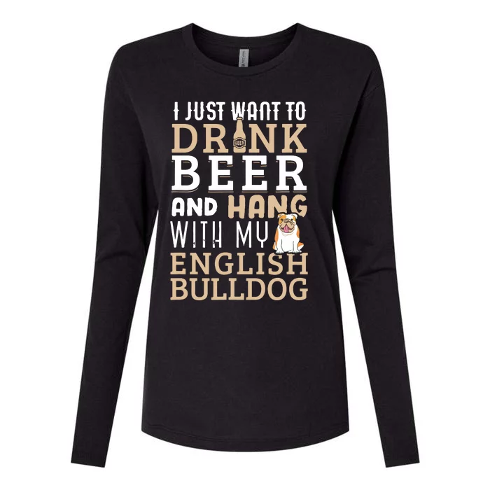 English Bulldog Dad T Funny British Dog Lover Beer Womens Cotton Relaxed Long Sleeve T-Shirt