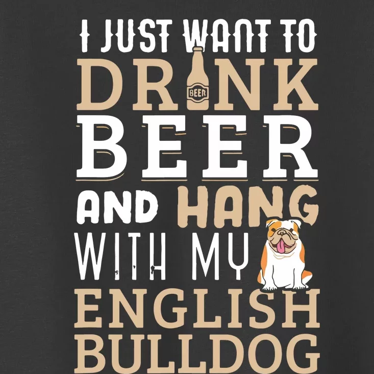 English Bulldog Dad T Funny British Dog Lover Beer Toddler T-Shirt