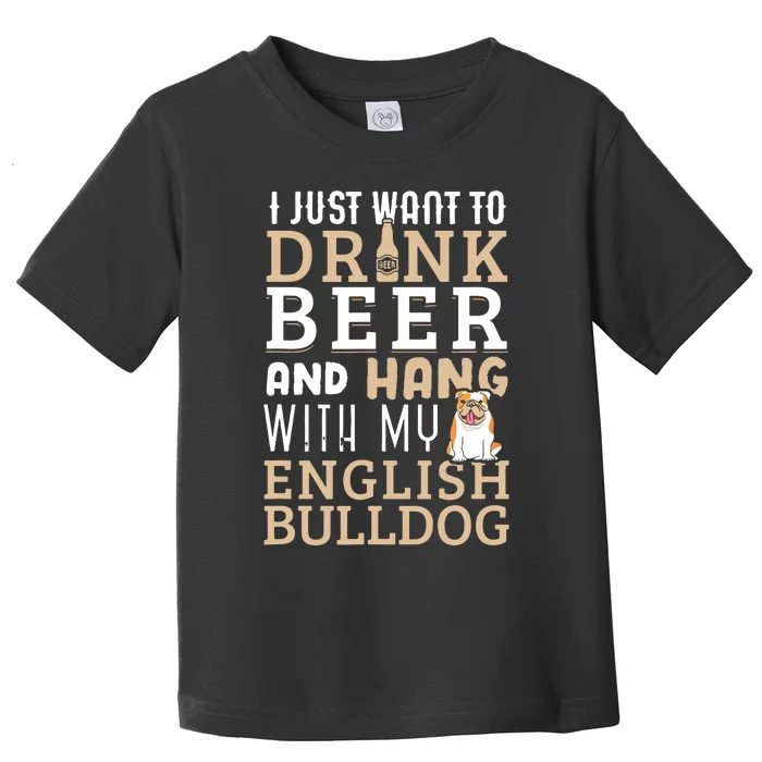 English Bulldog Dad T Funny British Dog Lover Beer Toddler T-Shirt