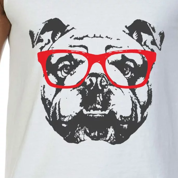 English Bulldog Design Red Glasses Nice Tee Comfort Colors® Tank Top