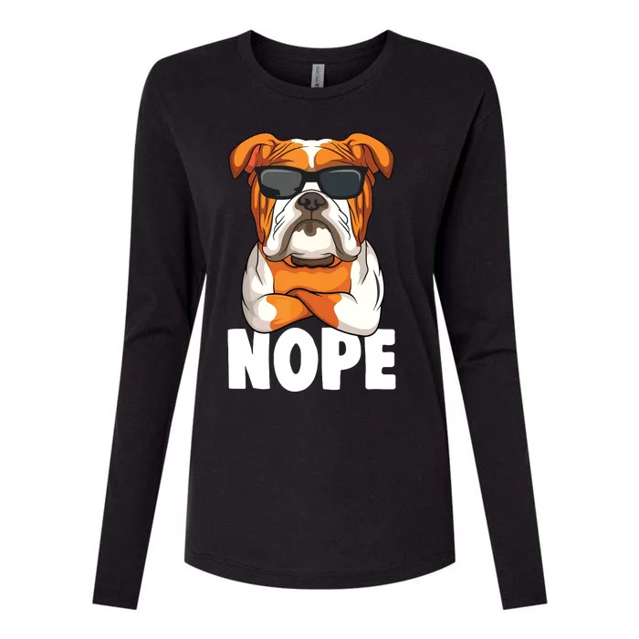 English Bulldog Dog Boy Girl Womens Cotton Relaxed Long Sleeve T-Shirt