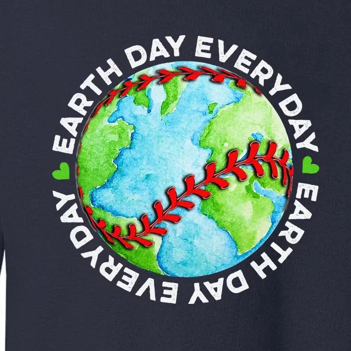 Earth Baseball Earth Day Sports Player Toddler Sweatshirt