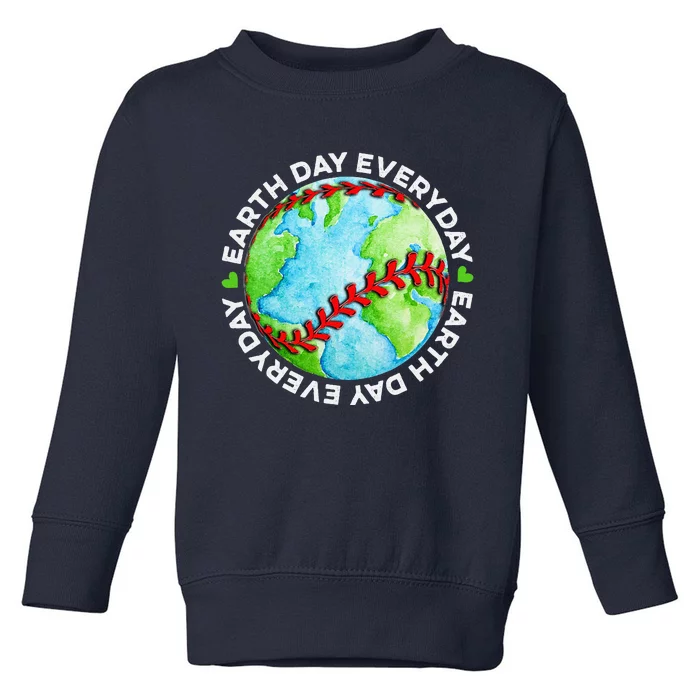 Earth Baseball Earth Day Sports Player Toddler Sweatshirt