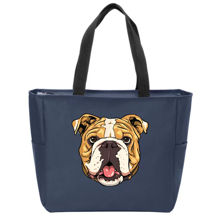 English Bulldog English Bulldog Breed Lover Women Men Zip Tote Bag