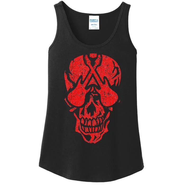 Electric Bass EADG Rock Skull Guitar Halloween Costume Ladies Essential Tank