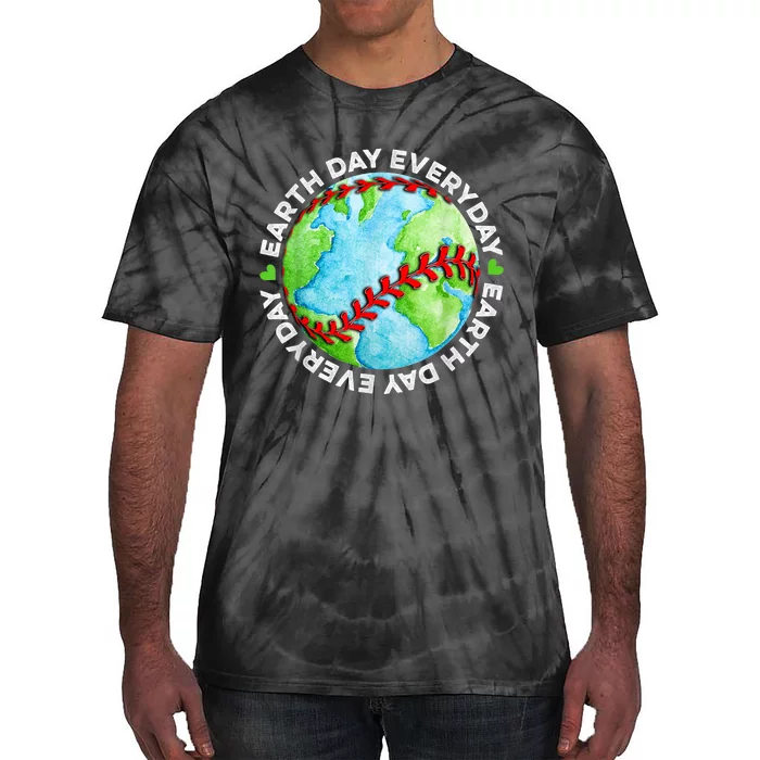 Earth Baseball Earth Day Sports Player Tie-Dye T-Shirt