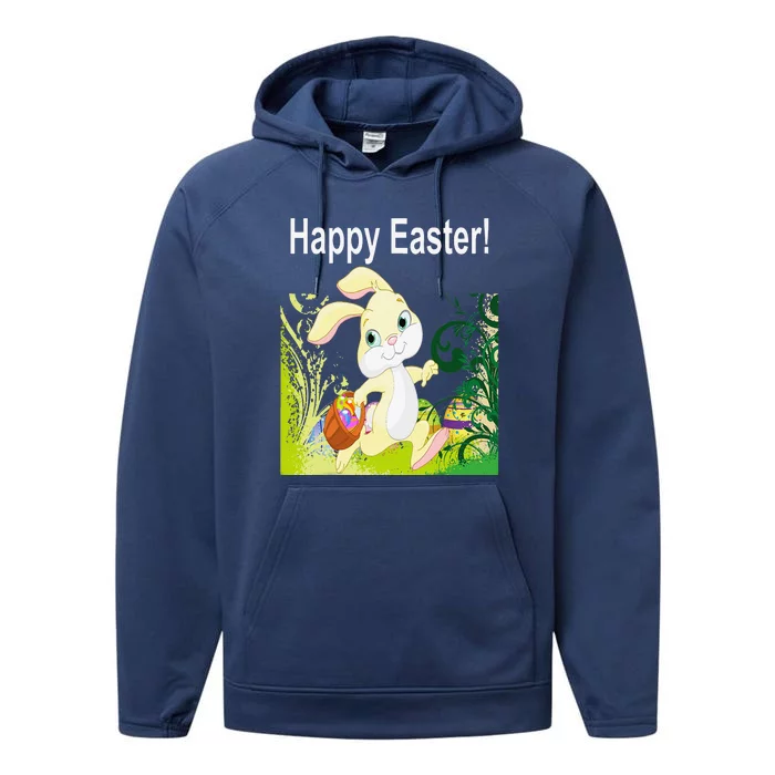 Easter Bunny Egg Hunt Happy Easter Performance Fleece Hoodie