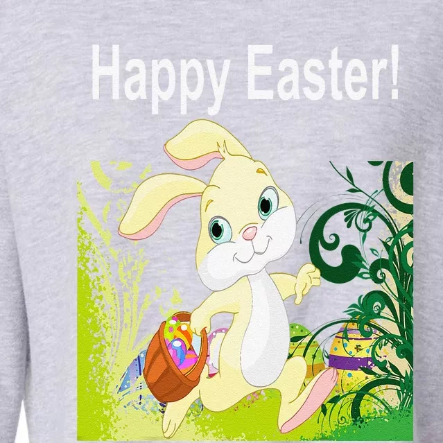 Easter Bunny Egg Hunt Happy Easter Cropped Pullover Crew