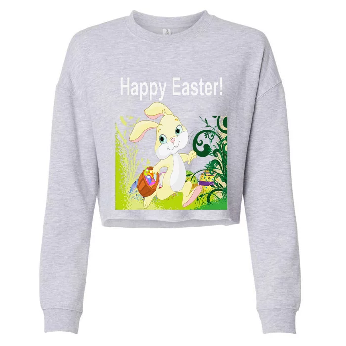 Easter Bunny Egg Hunt Happy Easter Cropped Pullover Crew