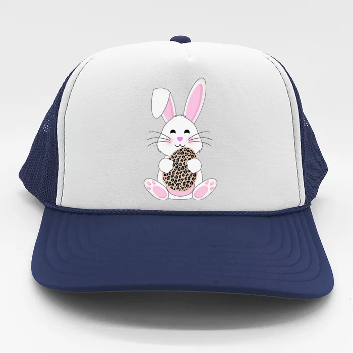 Easter Bunny Egg Leopard Print Cute Easter Bunny Costume Trucker Hat