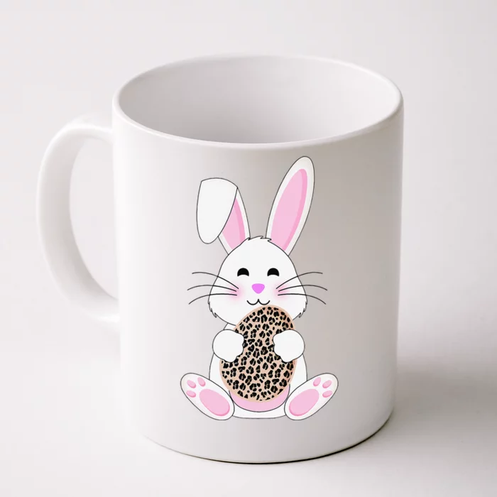 Easter Bunny Egg Leopard Print Cute Easter Bunny Costume Front & Back Coffee Mug