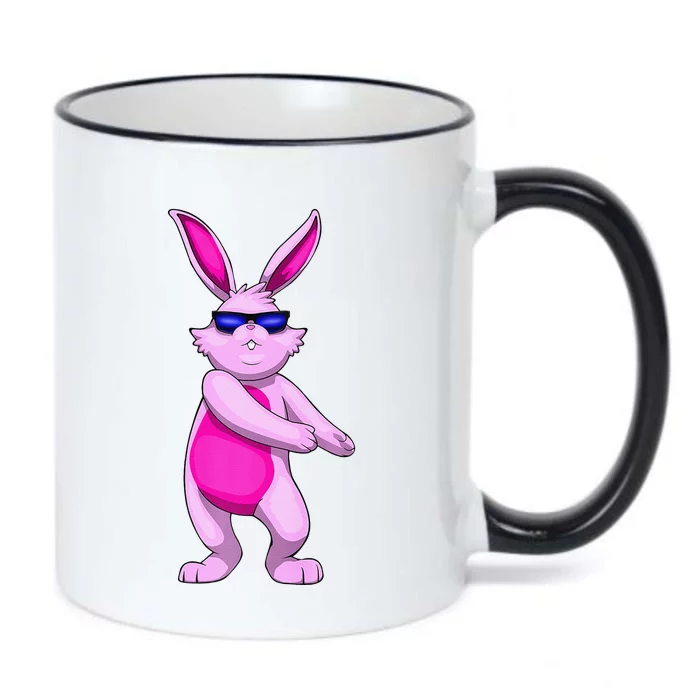 Easter Bunny Eggs Floss Dance Women Gift Black Color Changing Mug