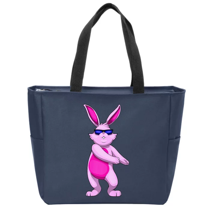 Easter Bunny Eggs Floss Dance Women Gift Zip Tote Bag