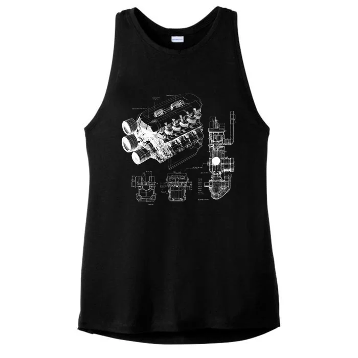 Engine Blueprint Ladies Tri-Blend Wicking Tank