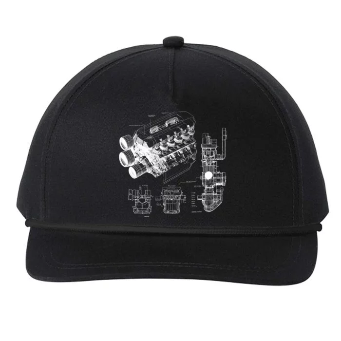 Engine Blueprint Snapback Five-Panel Rope Hat