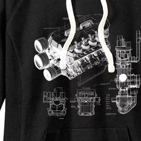 Engine Blueprint Women's Fleece Hoodie