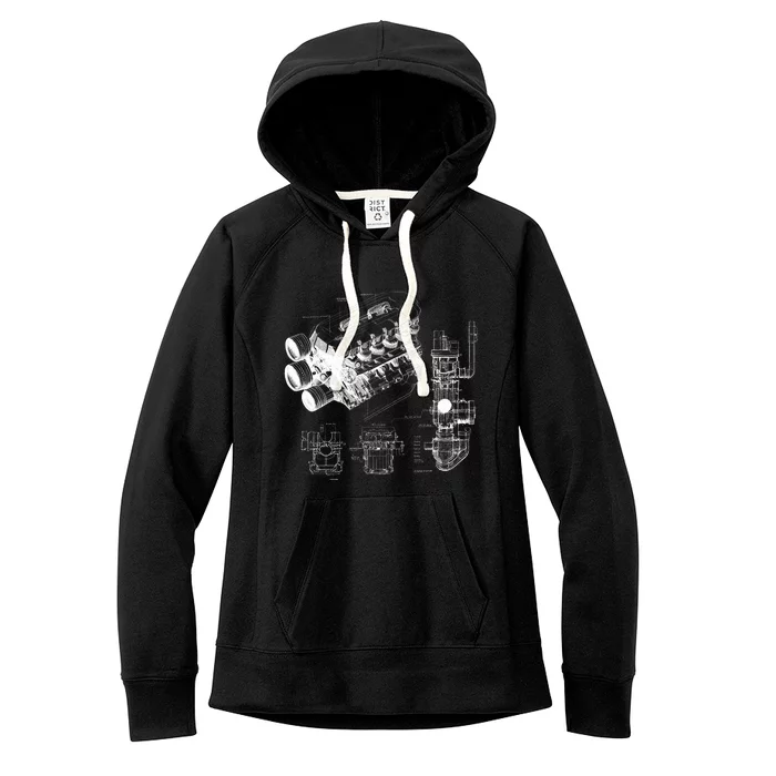 Engine Blueprint Women's Fleece Hoodie