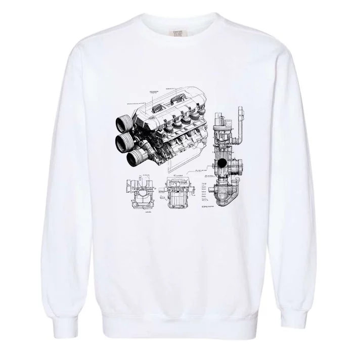 Engine Blueprint Garment-Dyed Sweatshirt