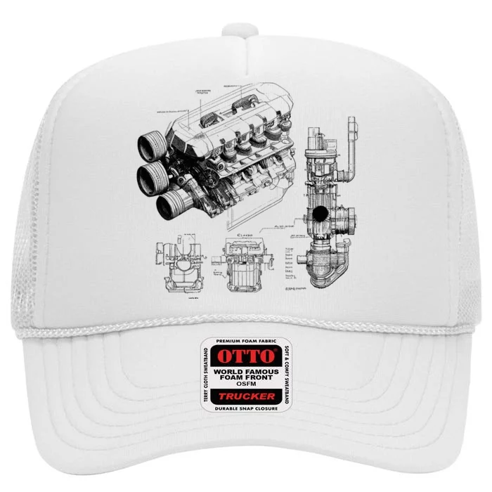 Engine Blueprint High Crown Mesh Trucker Hat