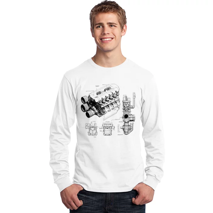 Engine Blueprint Long Sleeve Shirt