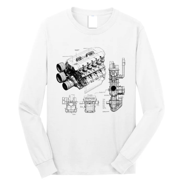 Engine Blueprint Long Sleeve Shirt