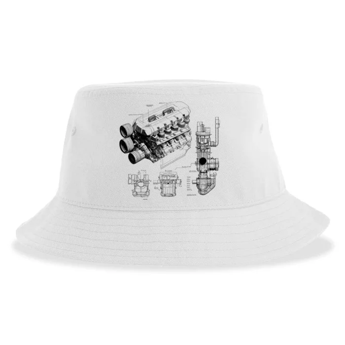 Engine Blueprint Sustainable Bucket Hat