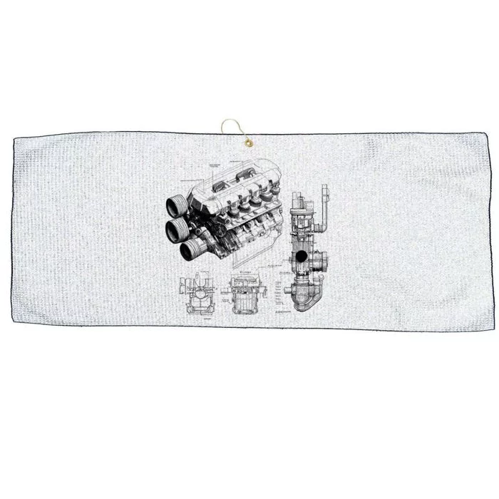 Engine Blueprint Large Microfiber Waffle Golf Towel