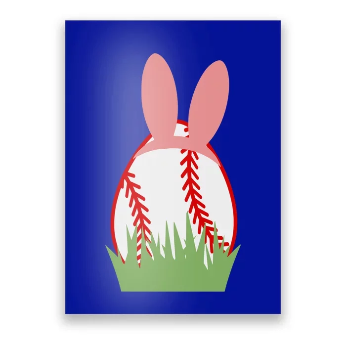 Easter Bunny Ears Baseball Player Coach Fan Lover Ball Gift Poster